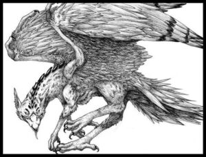 raffigurazione di Ziz il grande uccello della mitologia ebraica