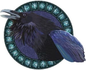 corvo simbolo con rune