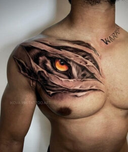 tatuaggio tigre petto