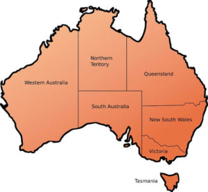 mappa dell' australia